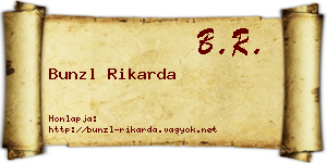 Bunzl Rikarda névjegykártya